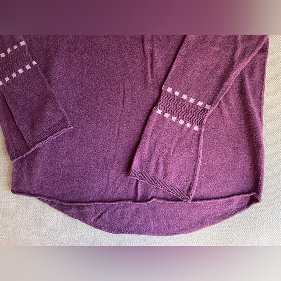 Smartwool Bell Sleeve Crew Neck Sweater In Sangria Heather Size M - Picture 7 of 16